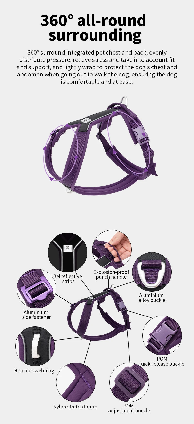 No-Pull Dog Harness – Reflective, Padded & Escape-Proof for All Sizes