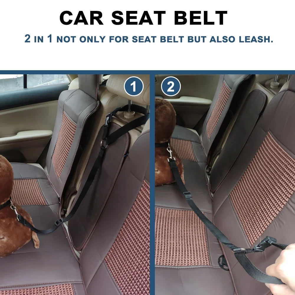 Car Backseat Safety Belt Solid Color Two-in-one Pet