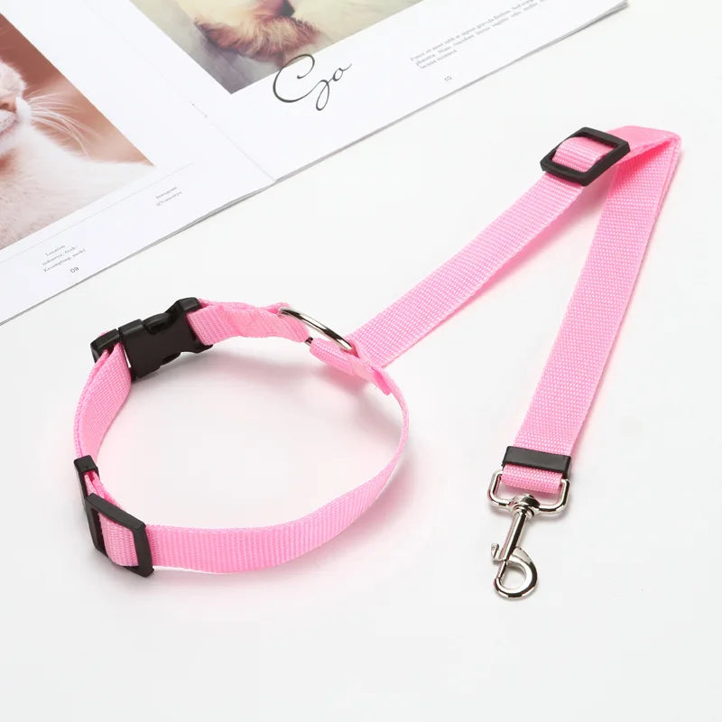 Pet Car Safety Belt – 2-in-1 Adjustable Seat Belt for Dogs & Cats