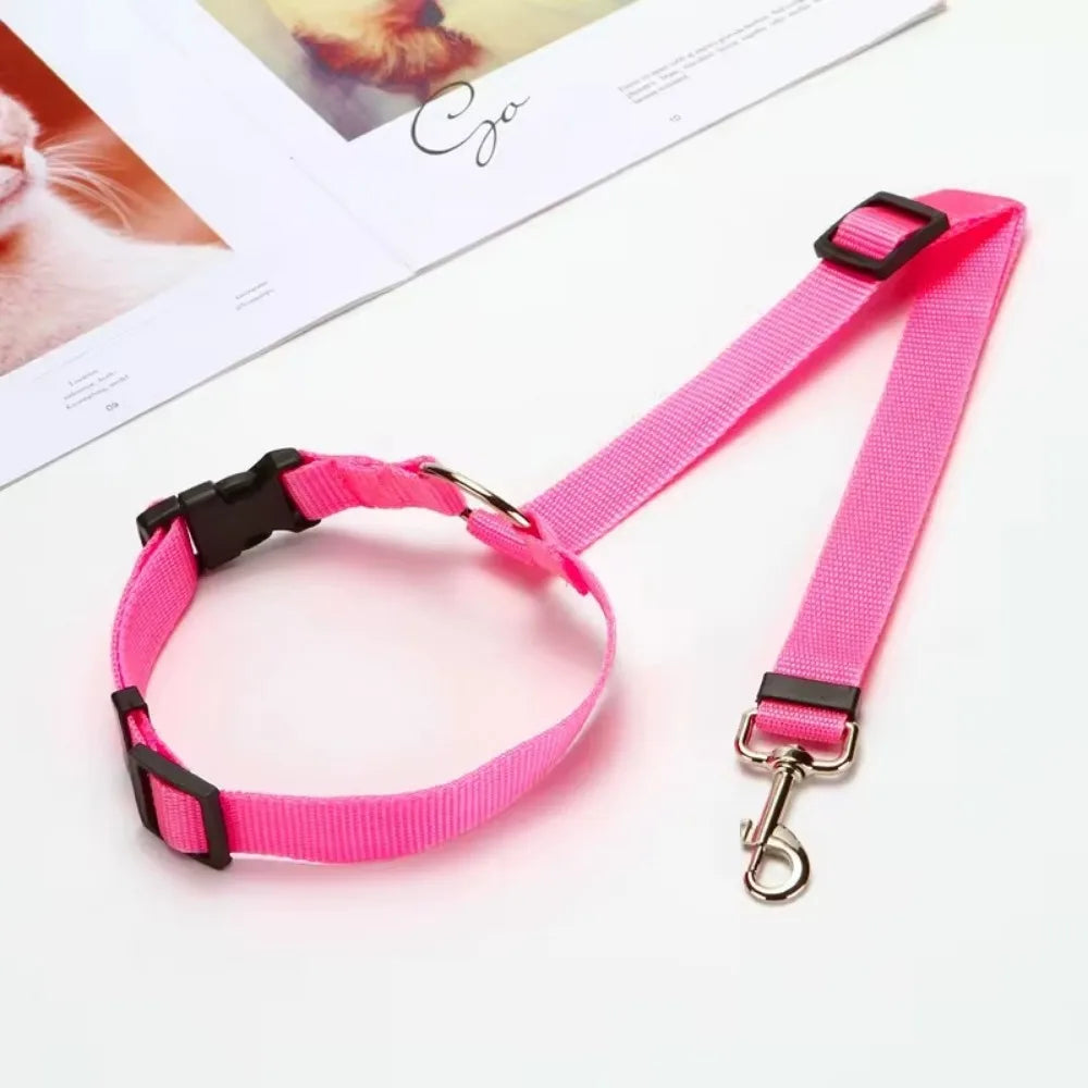 Pet Car Safety Belt – 2-in-1 Adjustable Seat Belt for Dogs & Cats