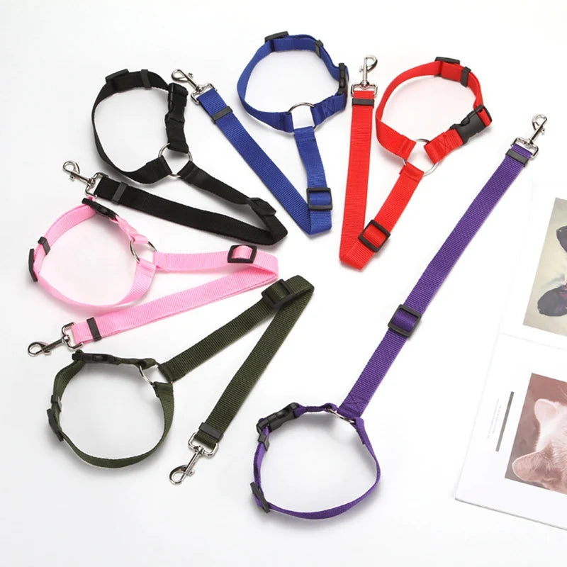 Car Backseat Safety Belt Solid Color Two-in-one Pet