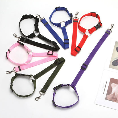 Car Backseat Safety Belt Solid Color Two-in-one Pet