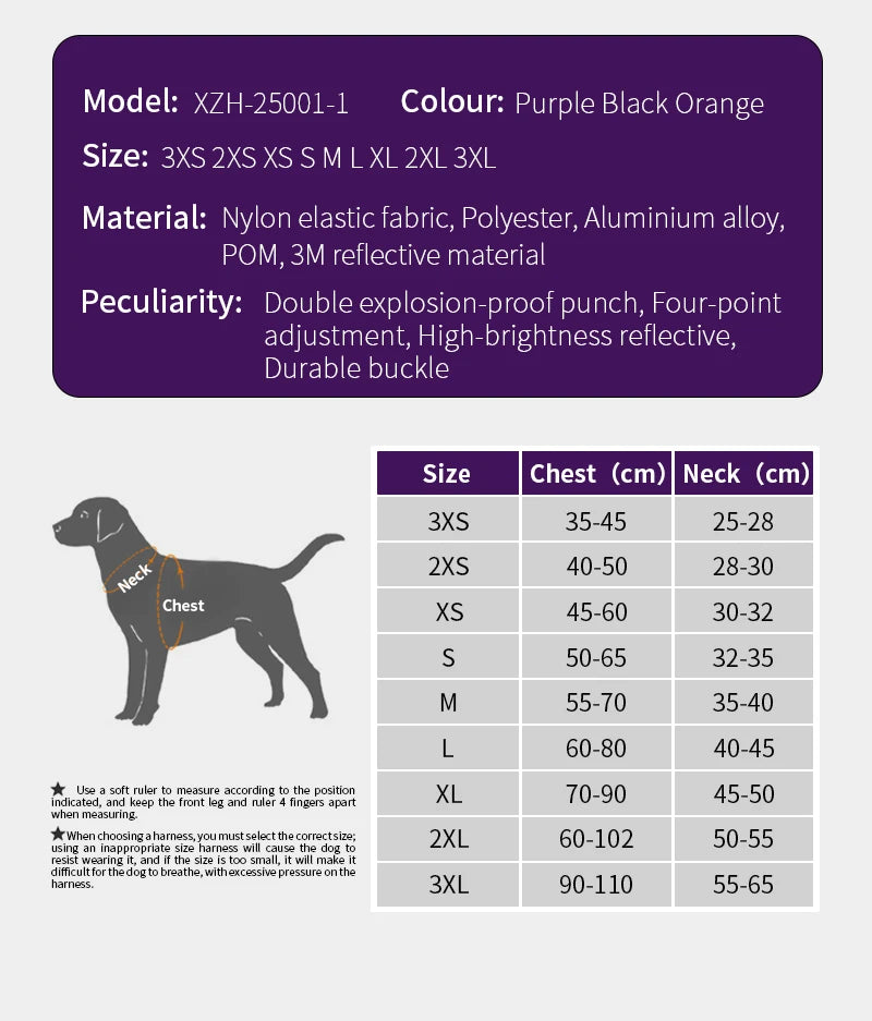 No-Pull Dog Harness – Reflective, Padded & Escape-Proof for All Sizes