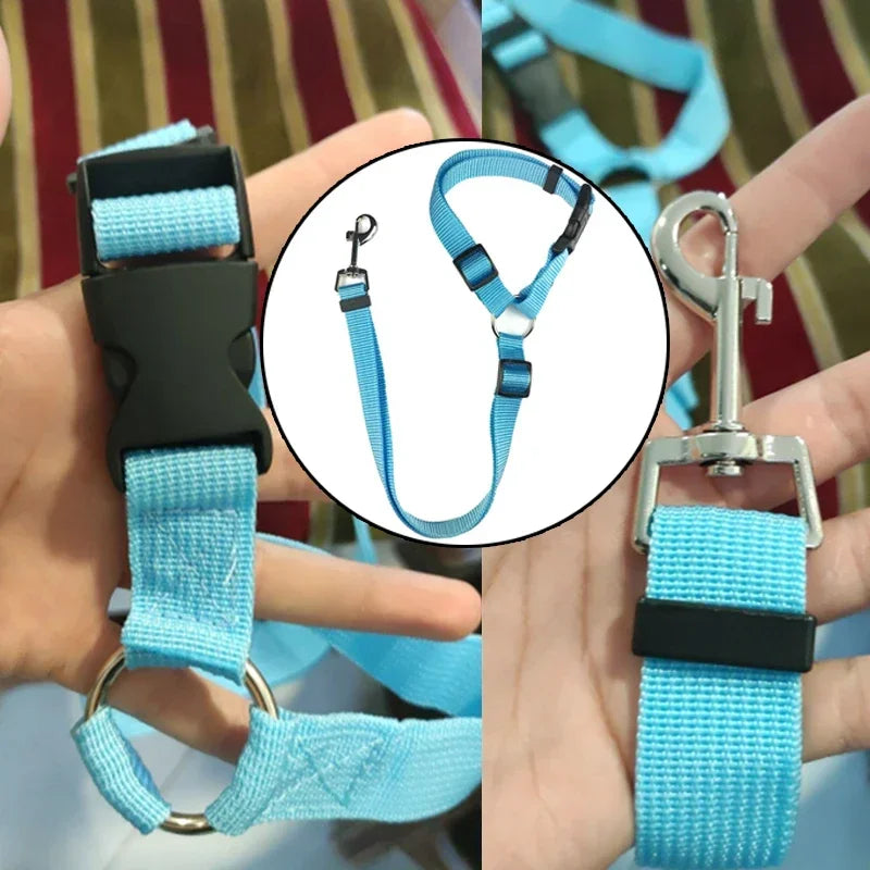 Car Backseat Safety Belt Solid Color Two-in-one Pet